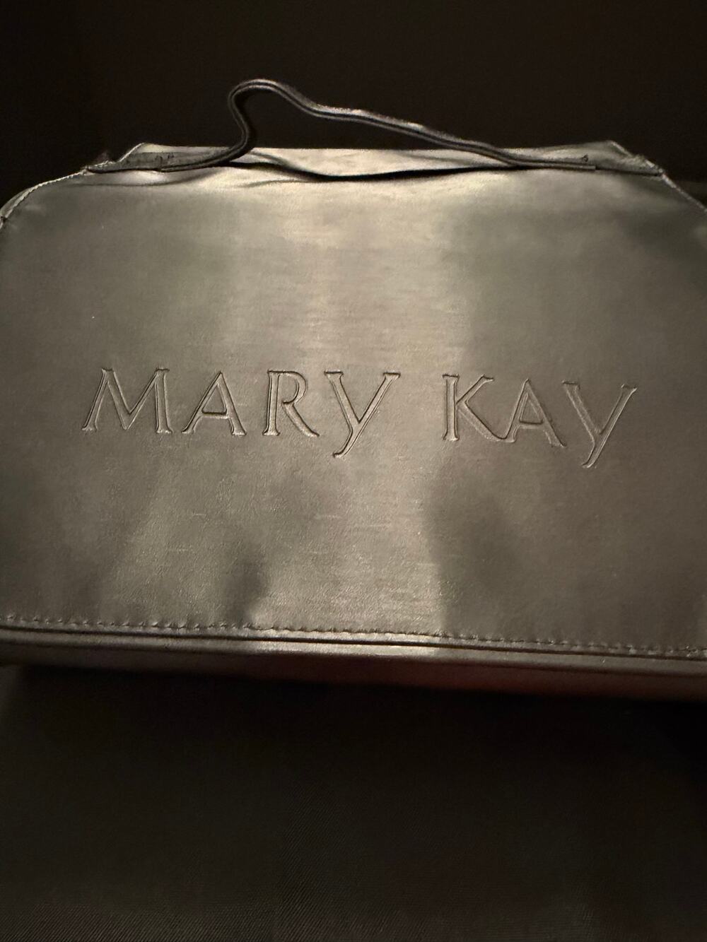 Mary Kay Travel Roll-Up Bag Premium Edition gunmetal Metallic Fabric NWOT Beauty